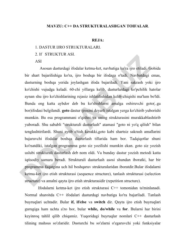 С++ DA STRUKTURALASHGAN TOIFALAR
