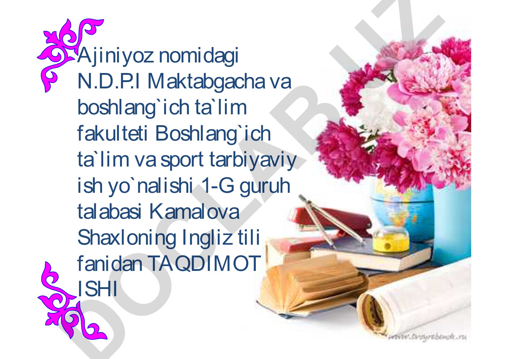 Boshlang’ich sinfda o’quv tarbiyaviy ishlarga rahbarlik qilishning asosiy qonun-qoidalari