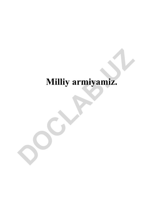 O'zbekiston Respublikasi Mudofaa doktrinasi va Qurolli Kuchlar islohotlari