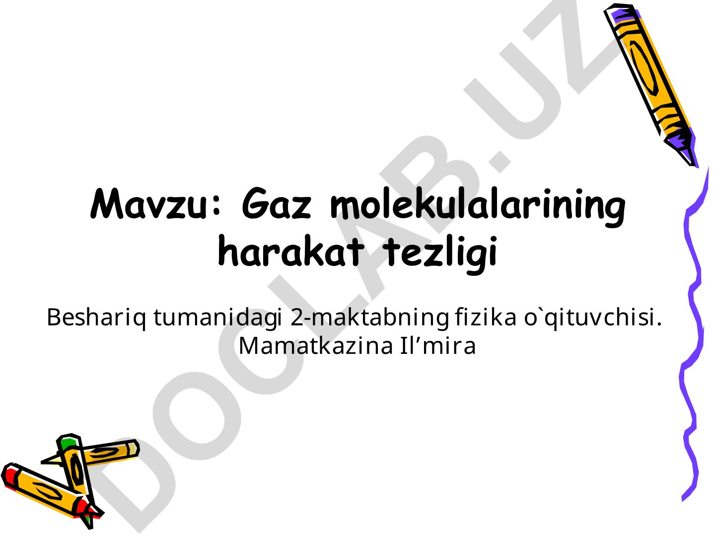 Gaz molekulalarining harakat tezligi