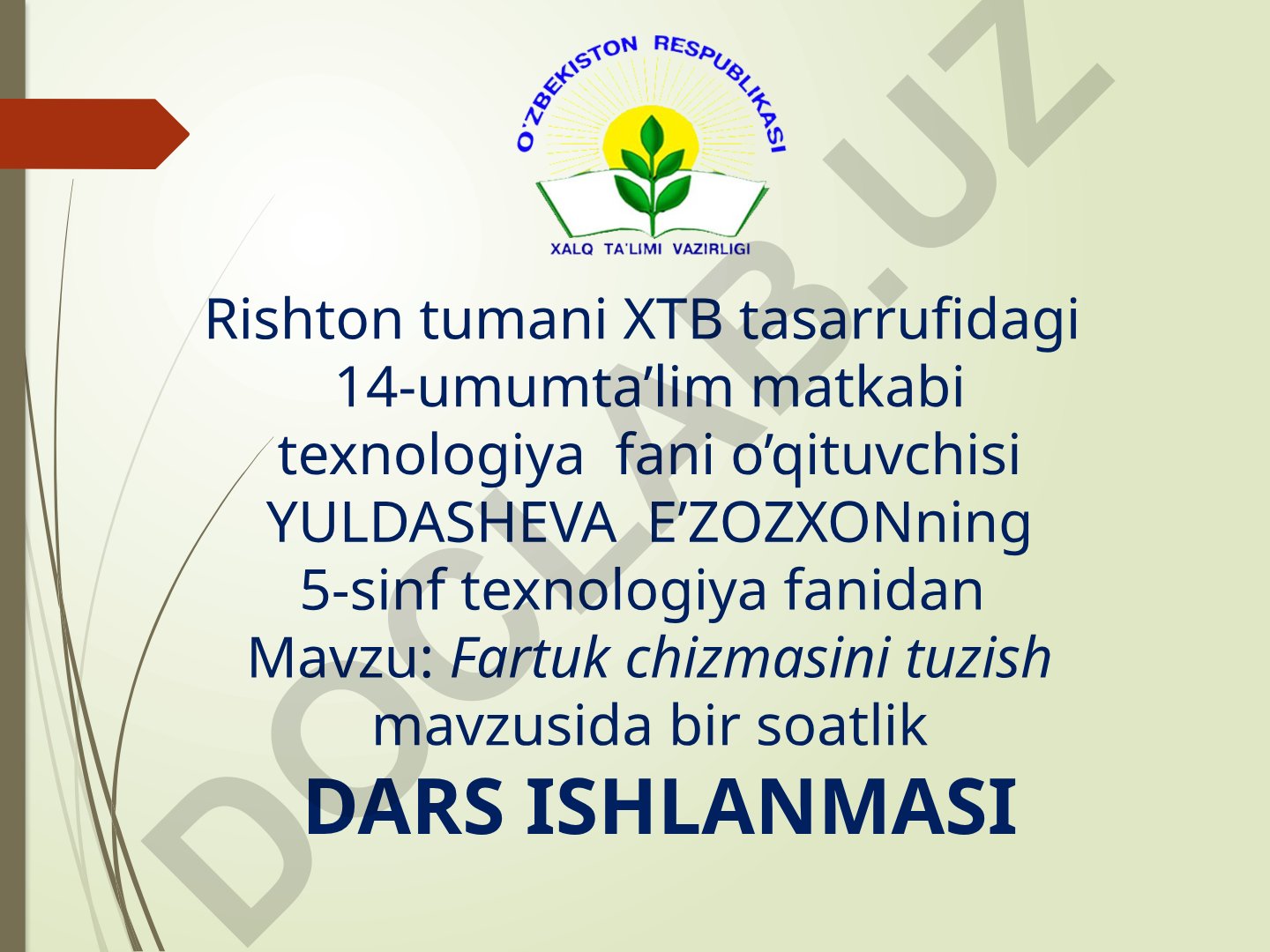 Fartuk chizmasini tuzish