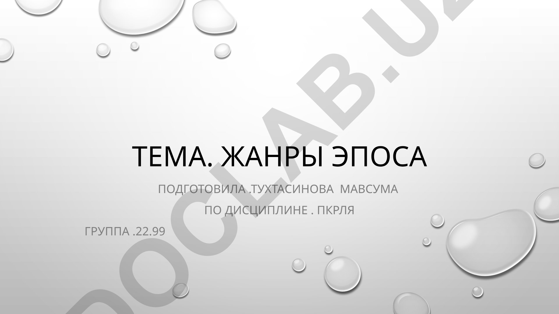 Жанры эпоса