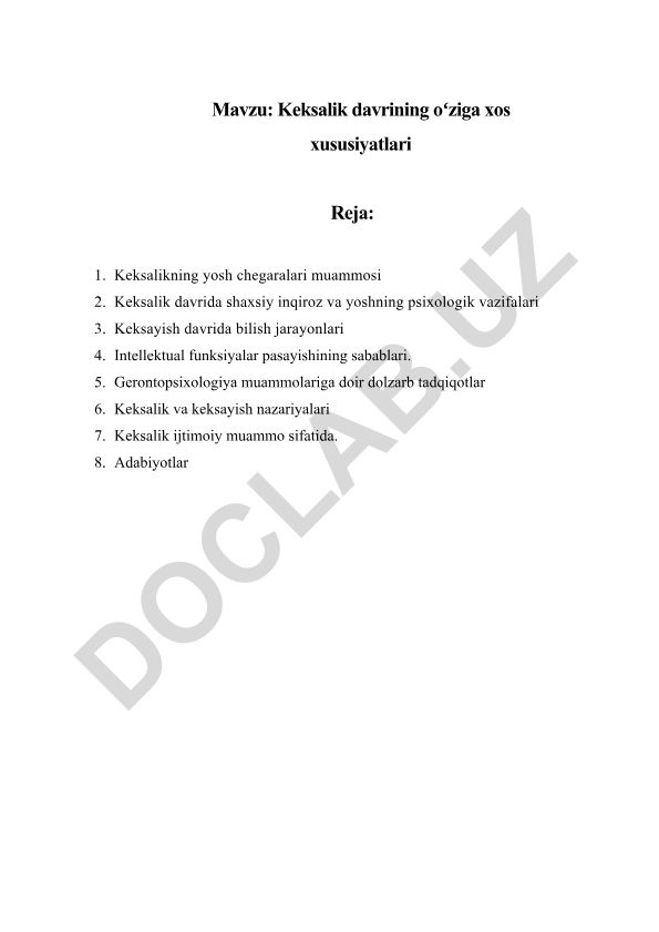 Keksalik davrining oʻziga xos xususiyatlari