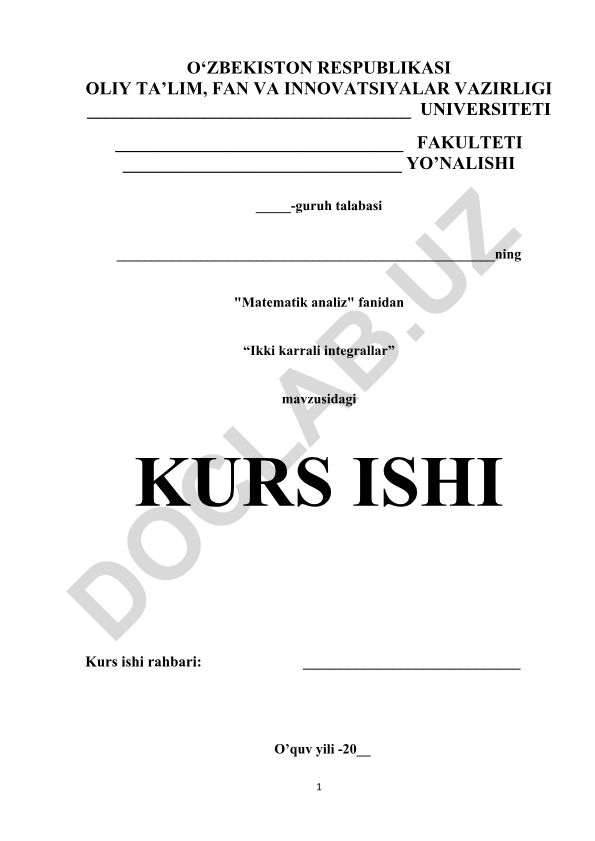 Ikki karrali integrallar