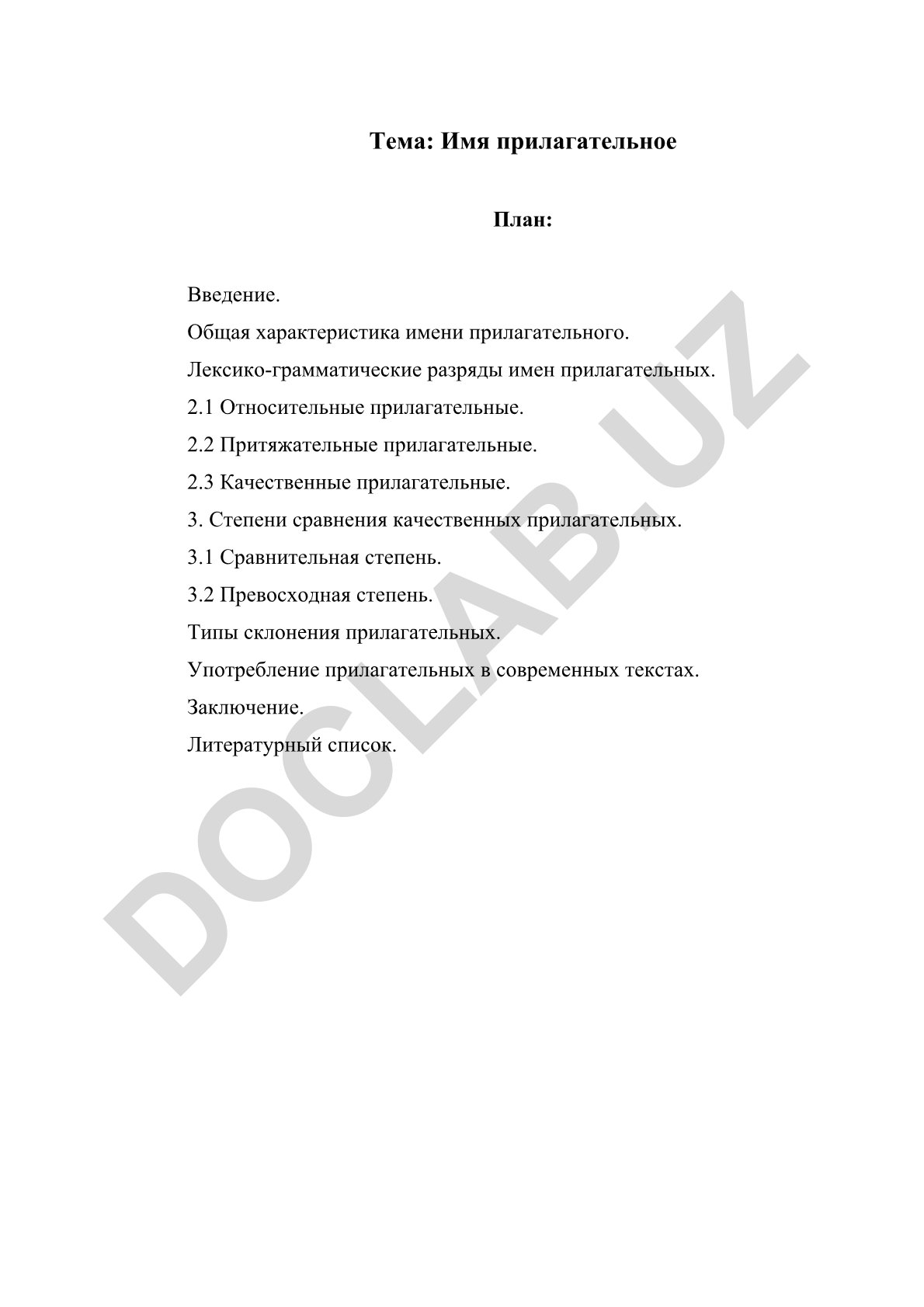 Имя прилагательное
