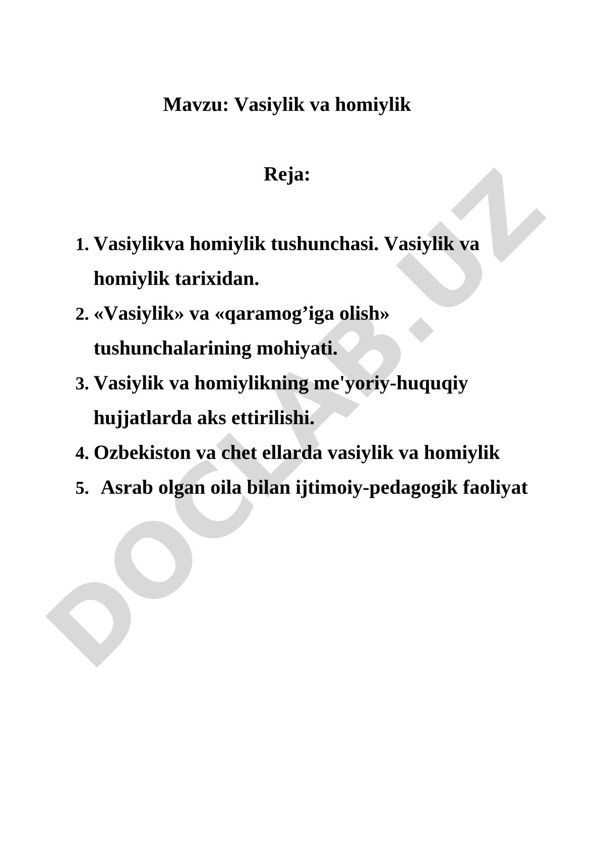 Vasiylik va homiylik