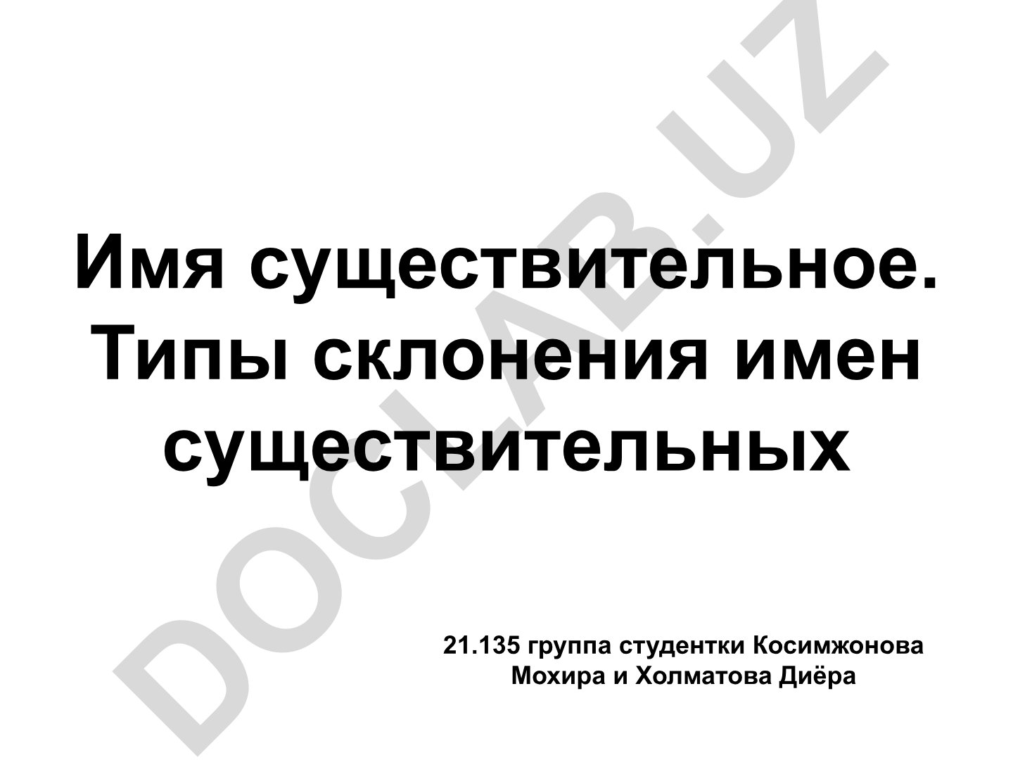 Имя существительное и типы склонения