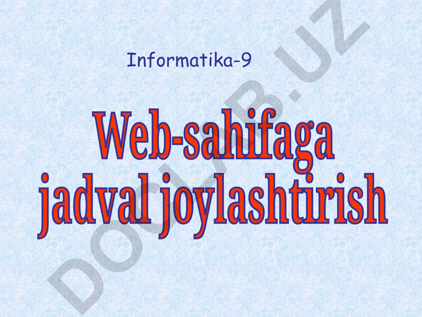 HTML jadvallarini yaratish va formatlash