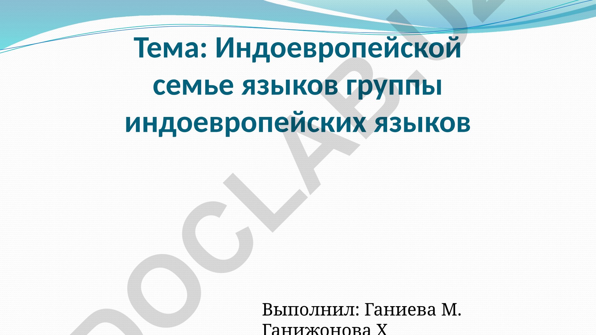 Индоевропейской семье языков группы индоевропейских языков