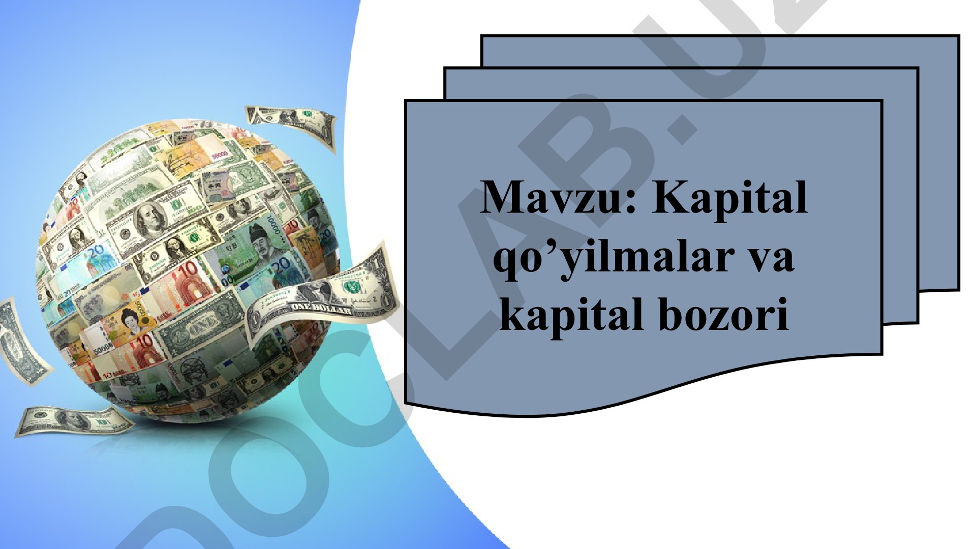 Kapital qo'yilmalar va kapital bozori