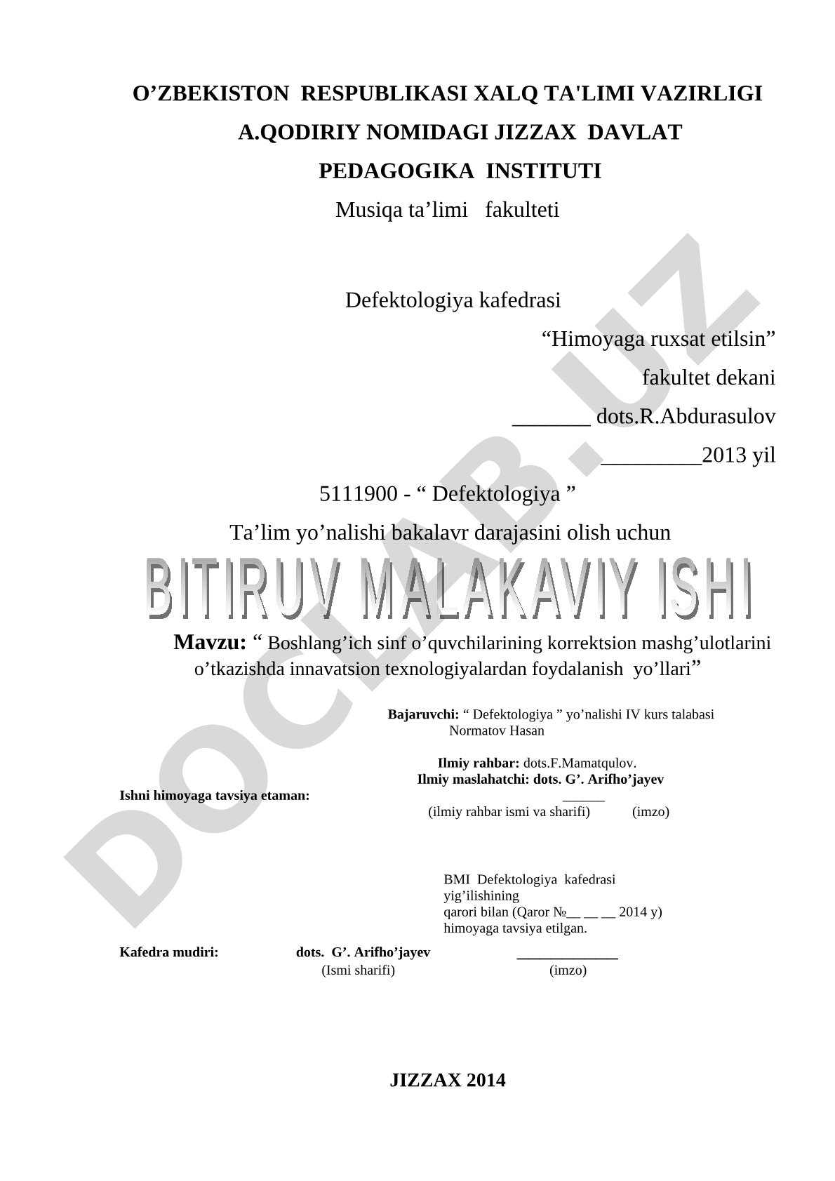 Boshlang'ich sinf o'quvchilarining korrektsion mashg'ulotlarini o'tkazishda innovatsion texnologiyalardan foydalanish yo'llari