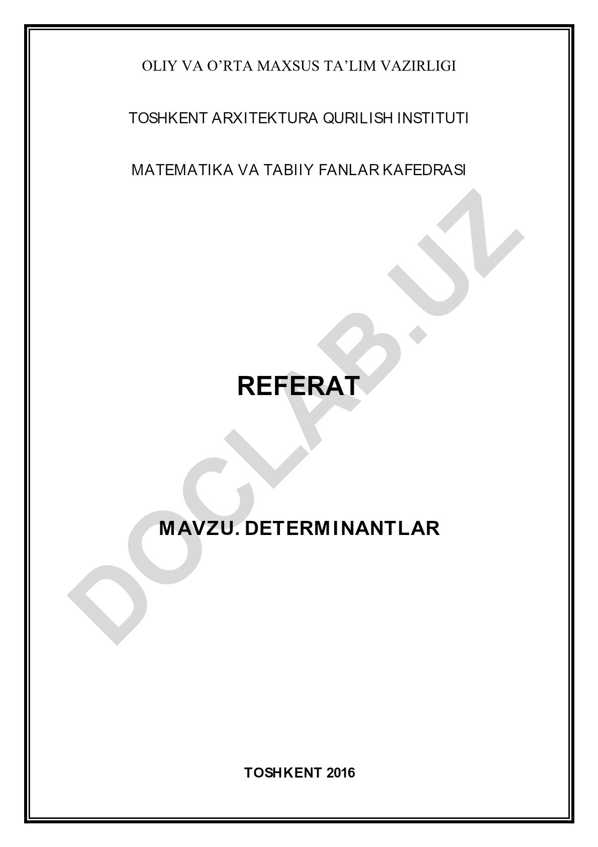 Determinantlar