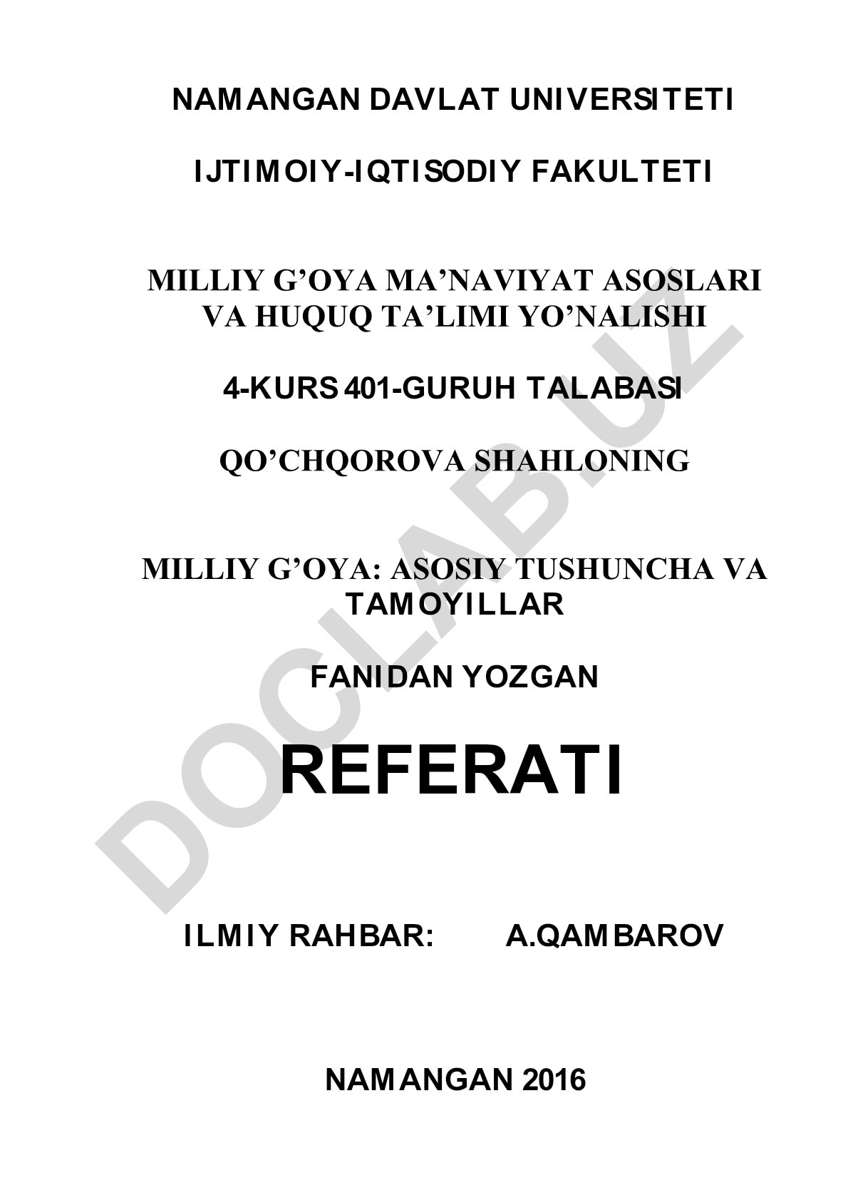 Globallashuv jarayonida mafkuraviy immunitetni shakllantirish vazifalari
