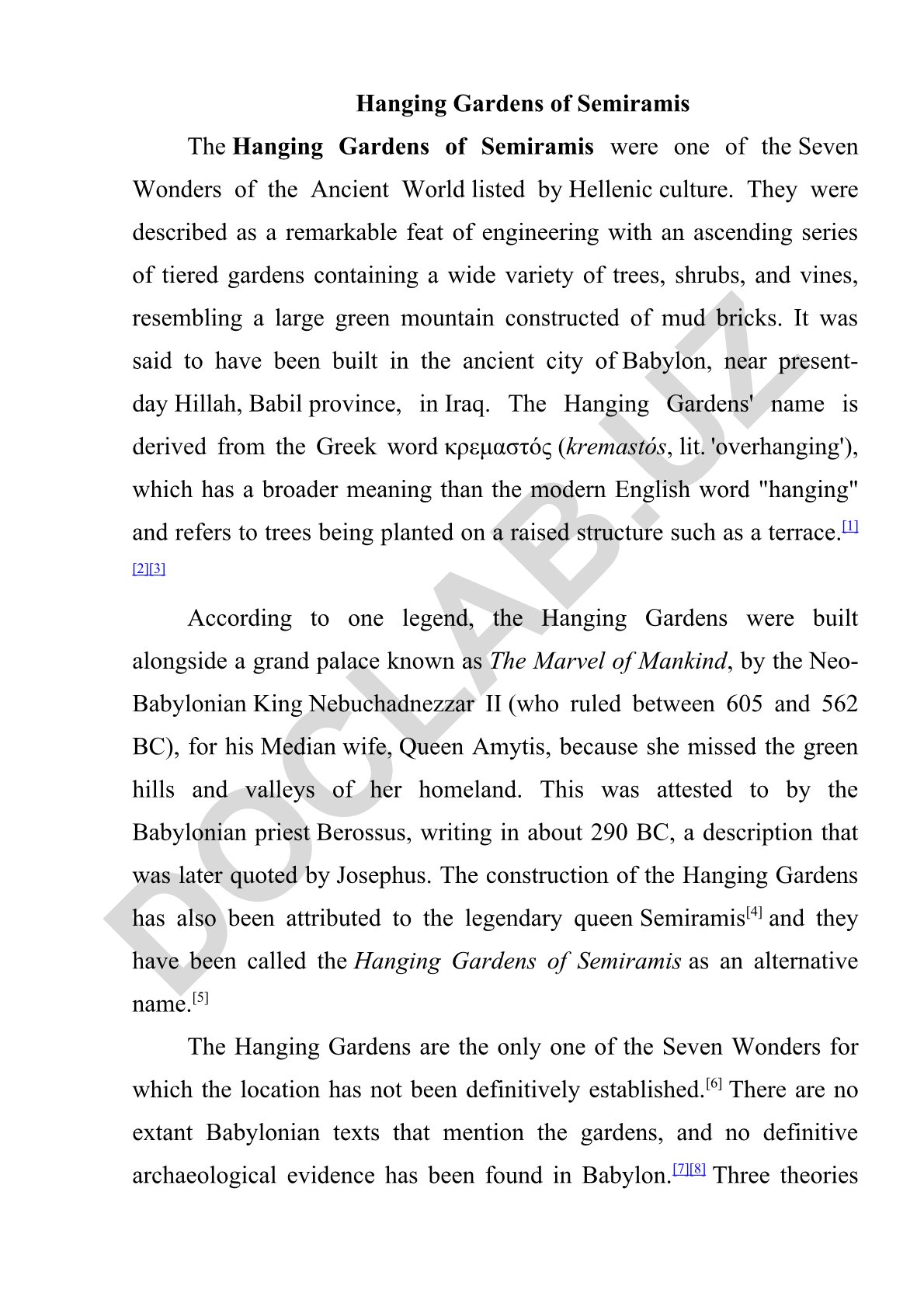 Hanging Gardens of Semiramis