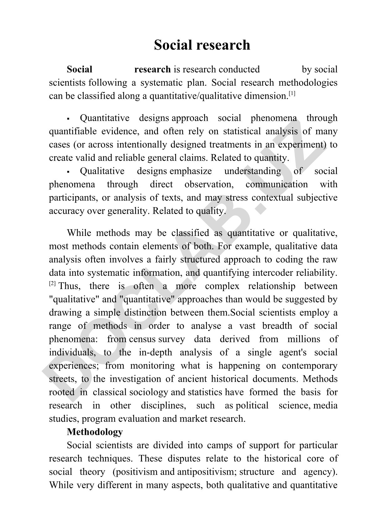 Social research methodologies and approaches