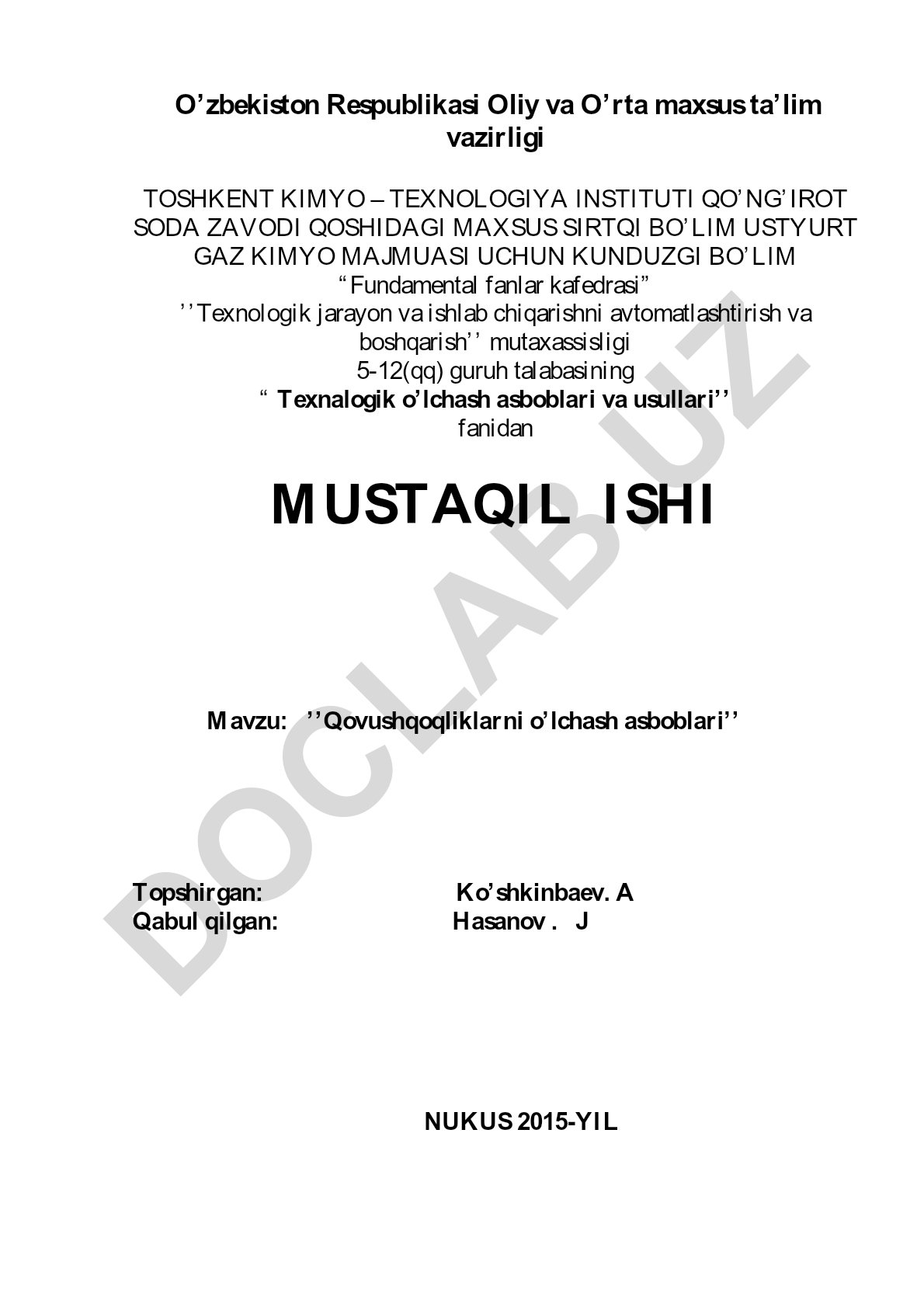Qovushqoqliklarni o'lchash asboblari