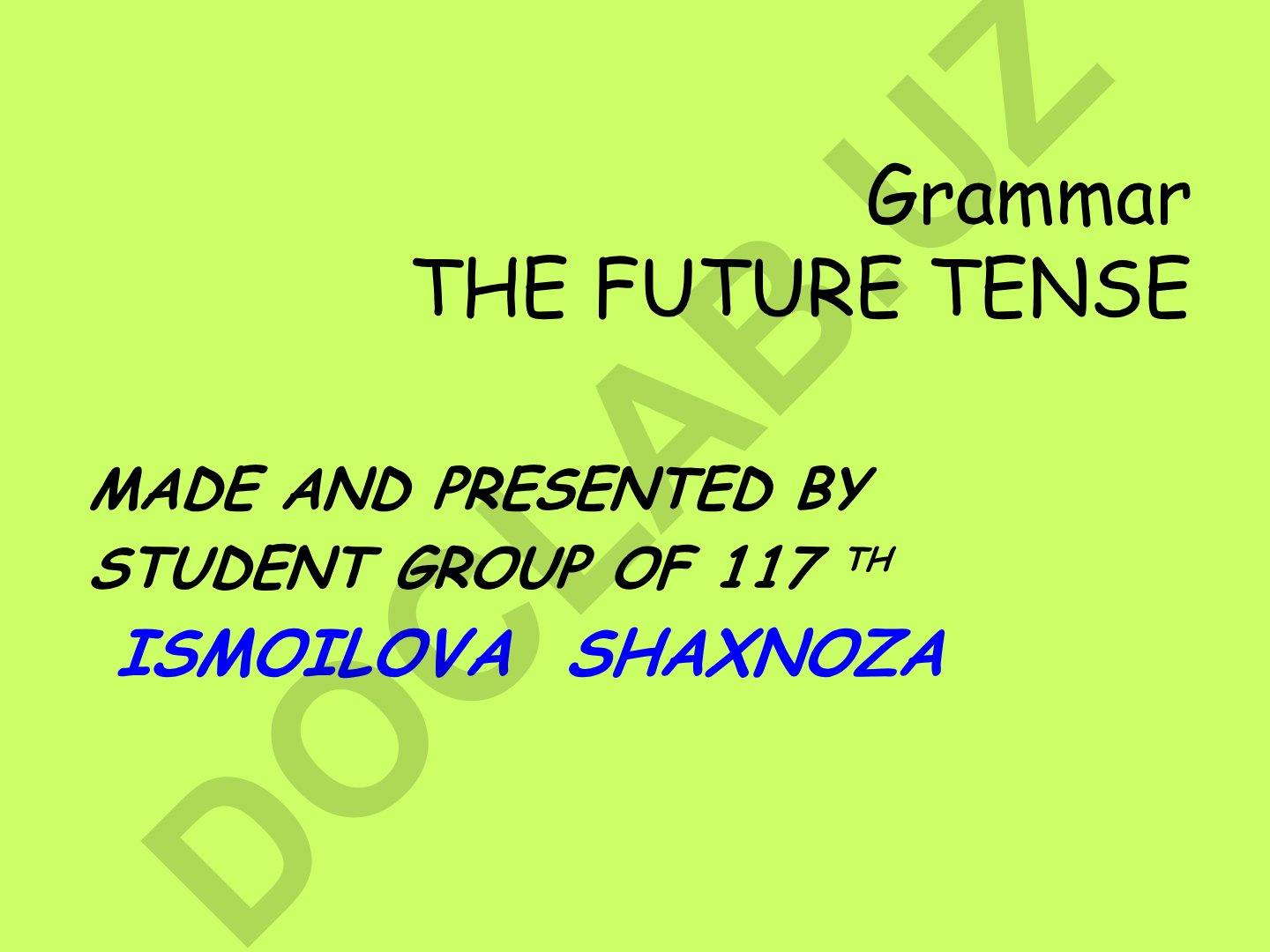 Ingliz tilida kelasi zamon grammatikasi