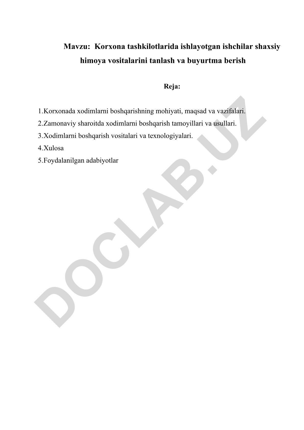 Korxona tashkilotlarida ishlayotgan ishchilar shaxsiy himoya vositalarini tanlash va buyurtma berish