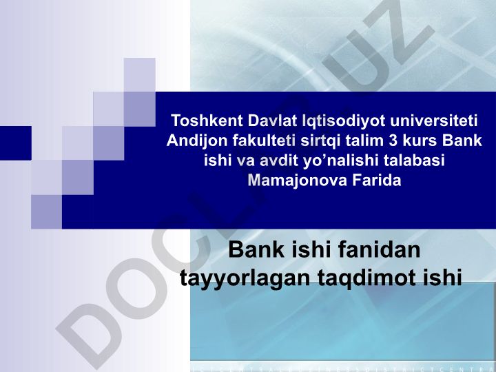 Tijorat banklarining faktoring operatsiyalari