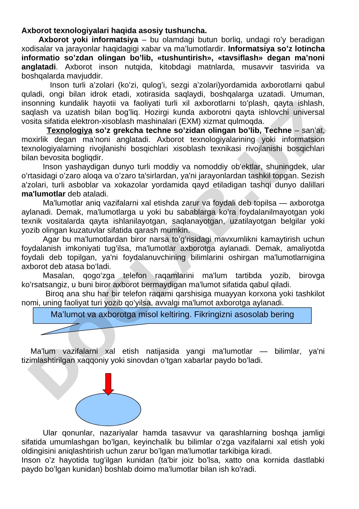 Axborot texnologiyalari haqida asosiy tushuncha