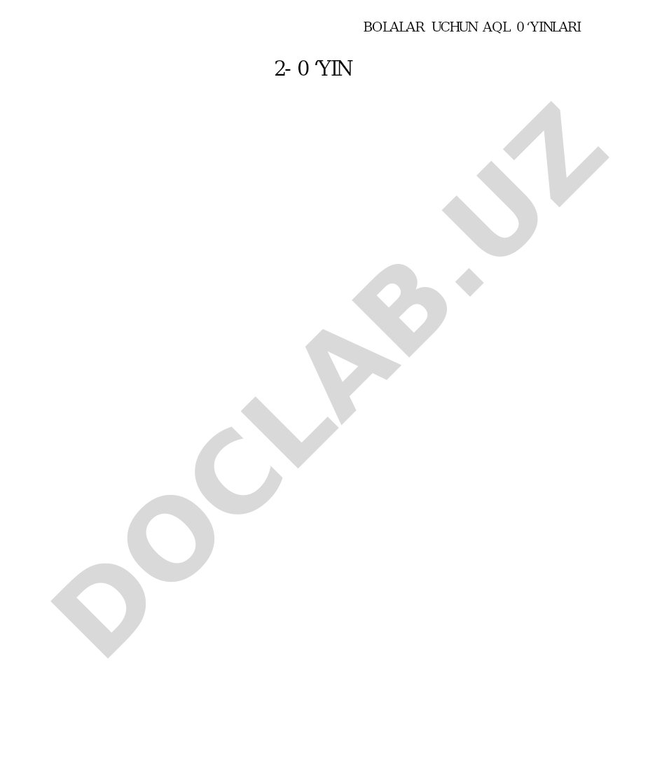 Bolalar uchun aql o'yinlari