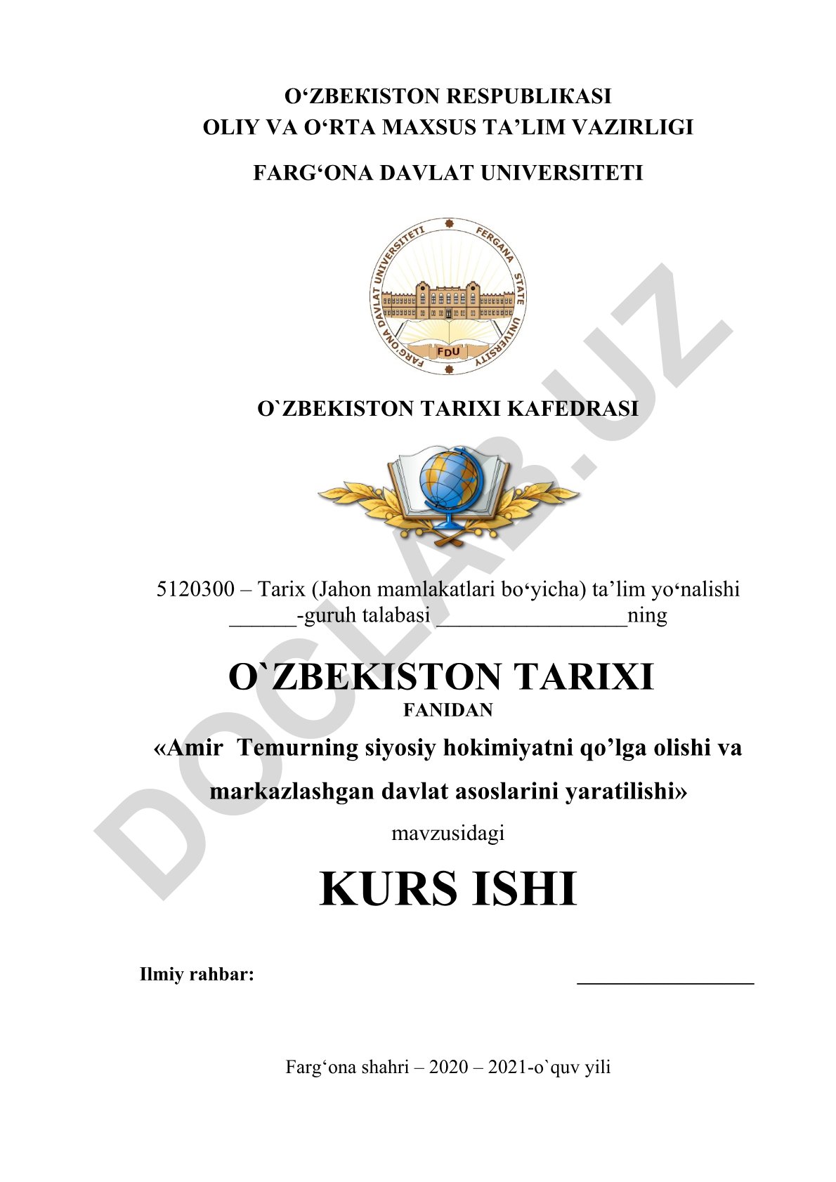 Amir Temurning siyosiy hokimiyatni qo'lga olishi va markazlashgan davlat asoslarini yaratilishi