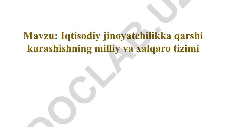 Iqtisodiy jinoyatchilikka qarshi kurashishning milliy va xalqaro tizimi Kripto valyuta