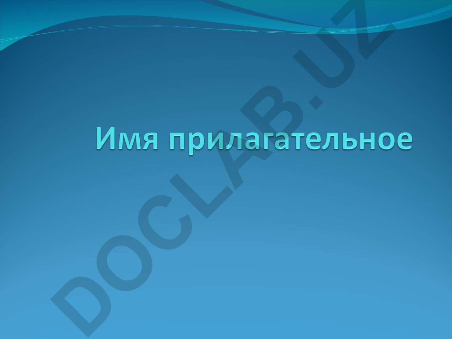 Имя прилагательное в русском языке
