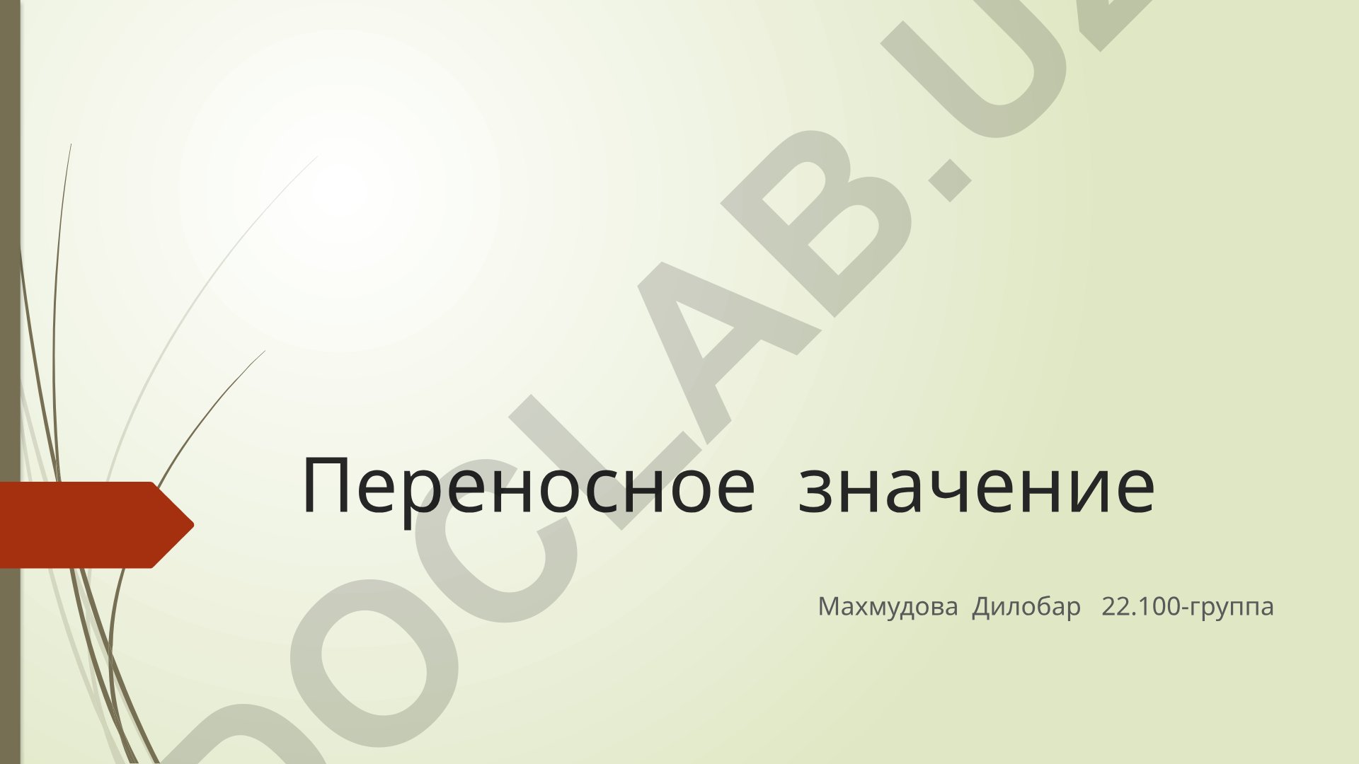 Переносное значение слова в русском языке