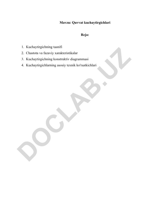 Quvvat kuchaytirgichlari