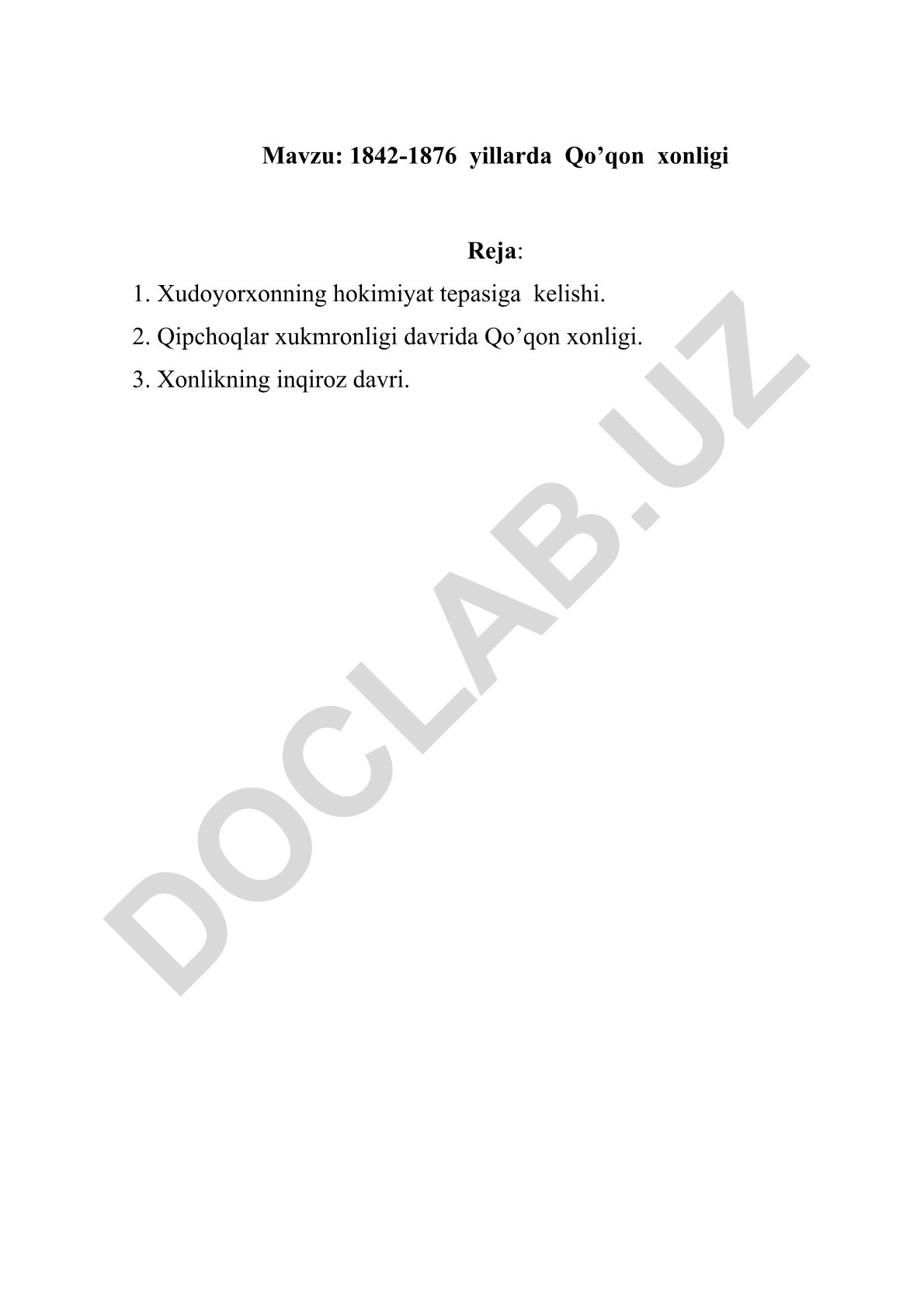 1842-1876 yillarda Qo'qon xonligi