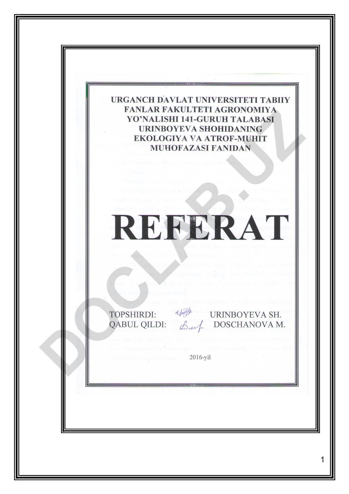 Transport vositalari va atrof-muhit