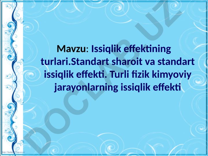 Issiqlik effektining turlari va termodinamik qonunlar