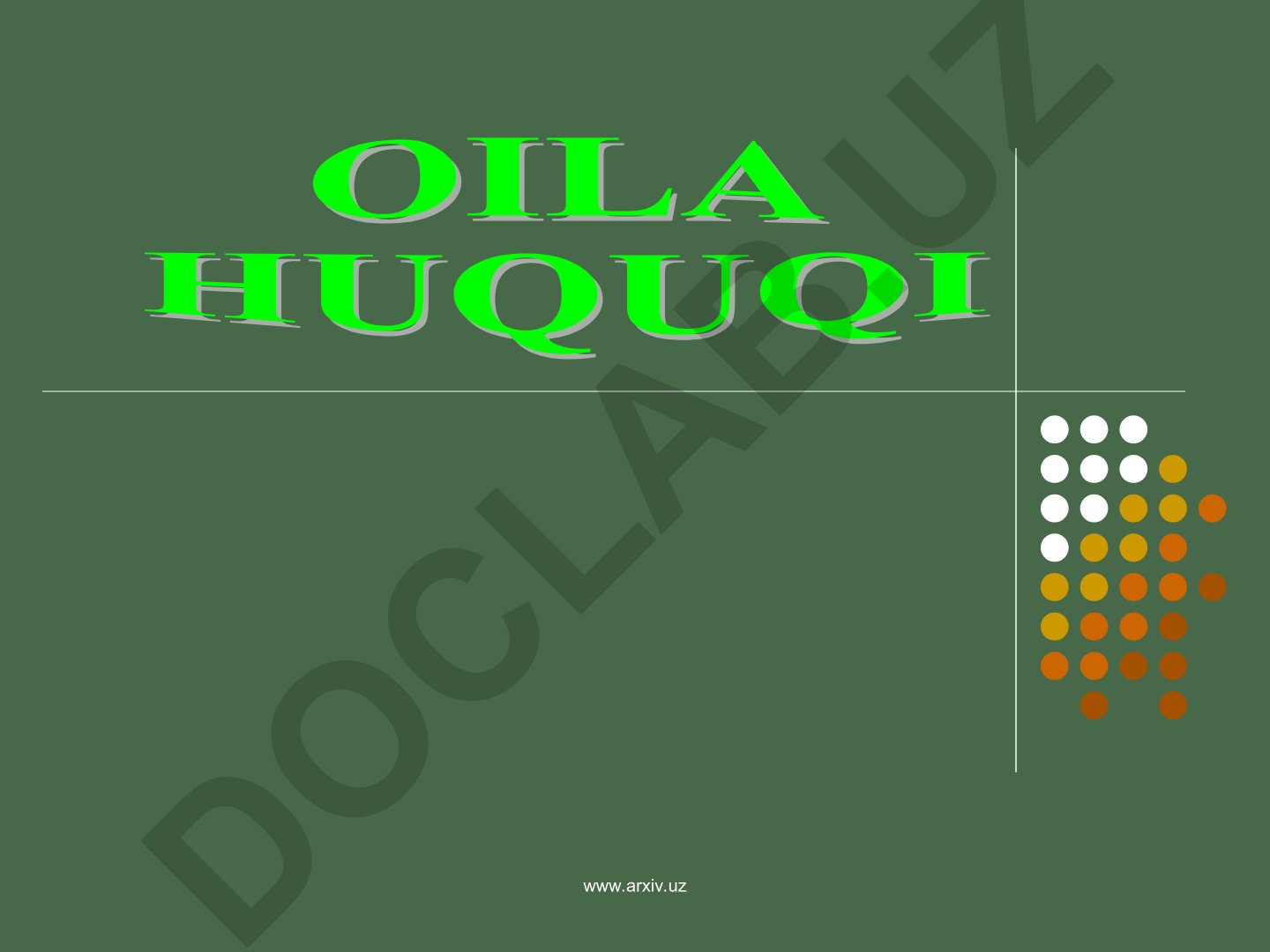 Oila huquqi va jamiyatdagi o'rni