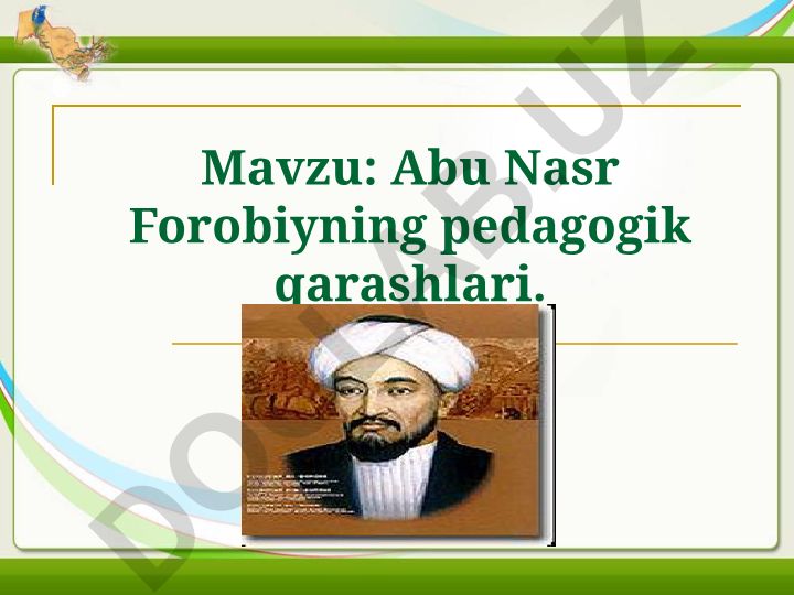 Abu Nasr Forobiyning pedagogik qarashlari