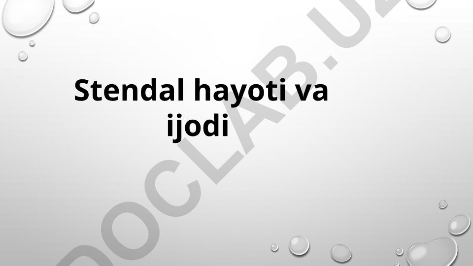 Stendal hayoti va ijodi