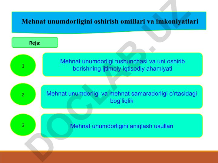 Mehnat unumdorligini oshirish omillari va imkoniyatlari