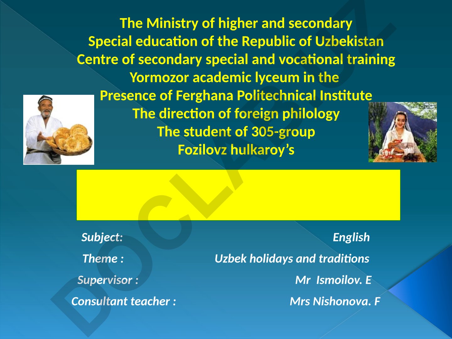 Uzbek holidays and traditions