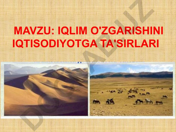 Iqlim o'zgarishining iqtisodiyotga ta'sirlari