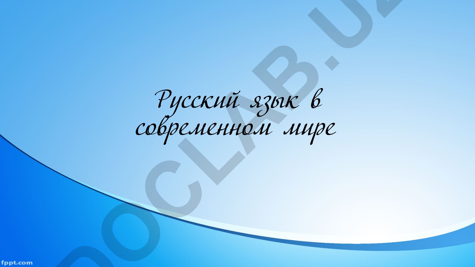 Русский язык в современном мире