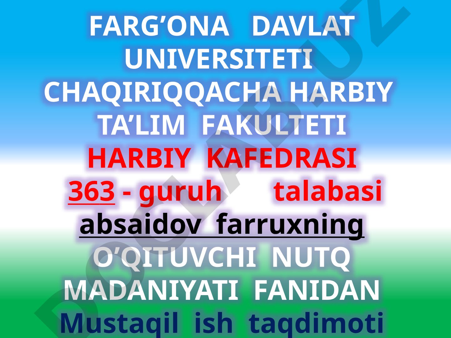 O'zbek tilida ish yuritish asoslari