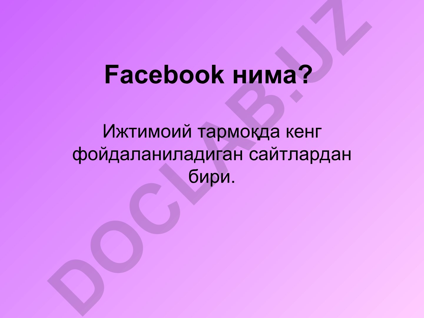 Facebook'da ro'yxatdan o'tish va foydalanish bo'yicha qo'llanma