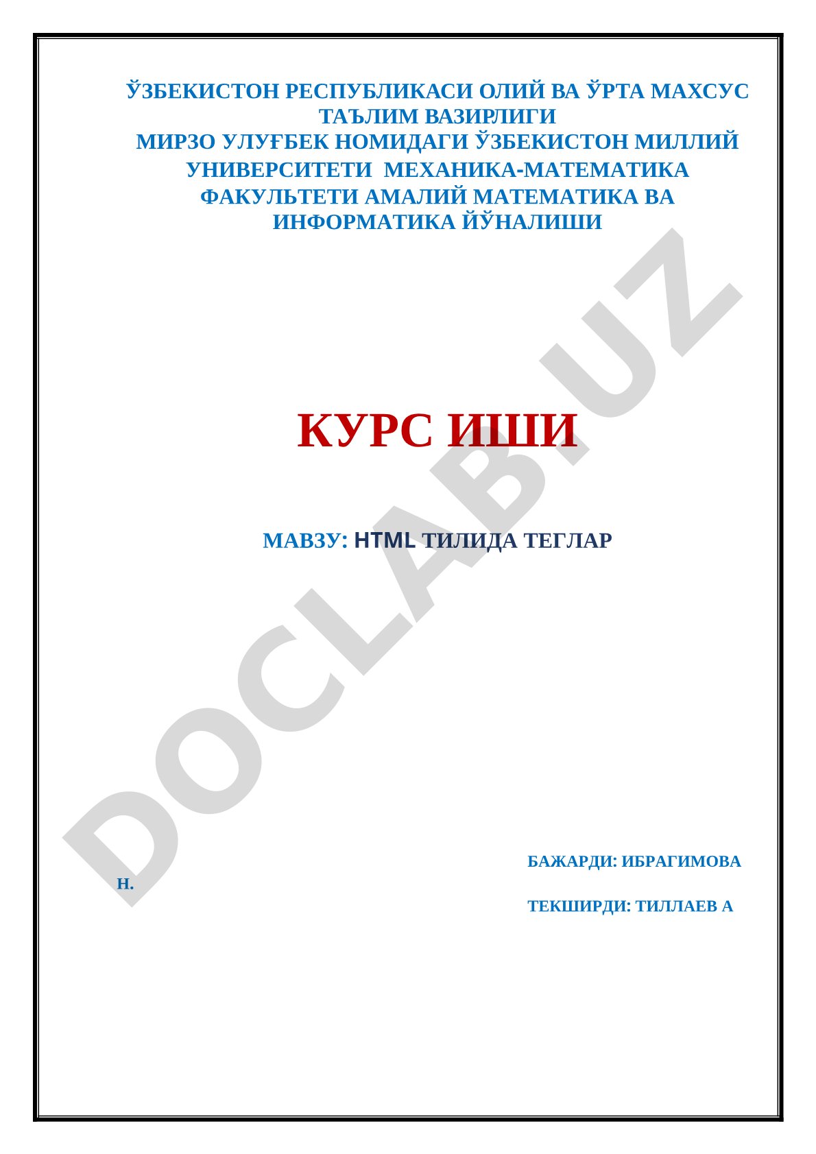 HTML tilida teglar