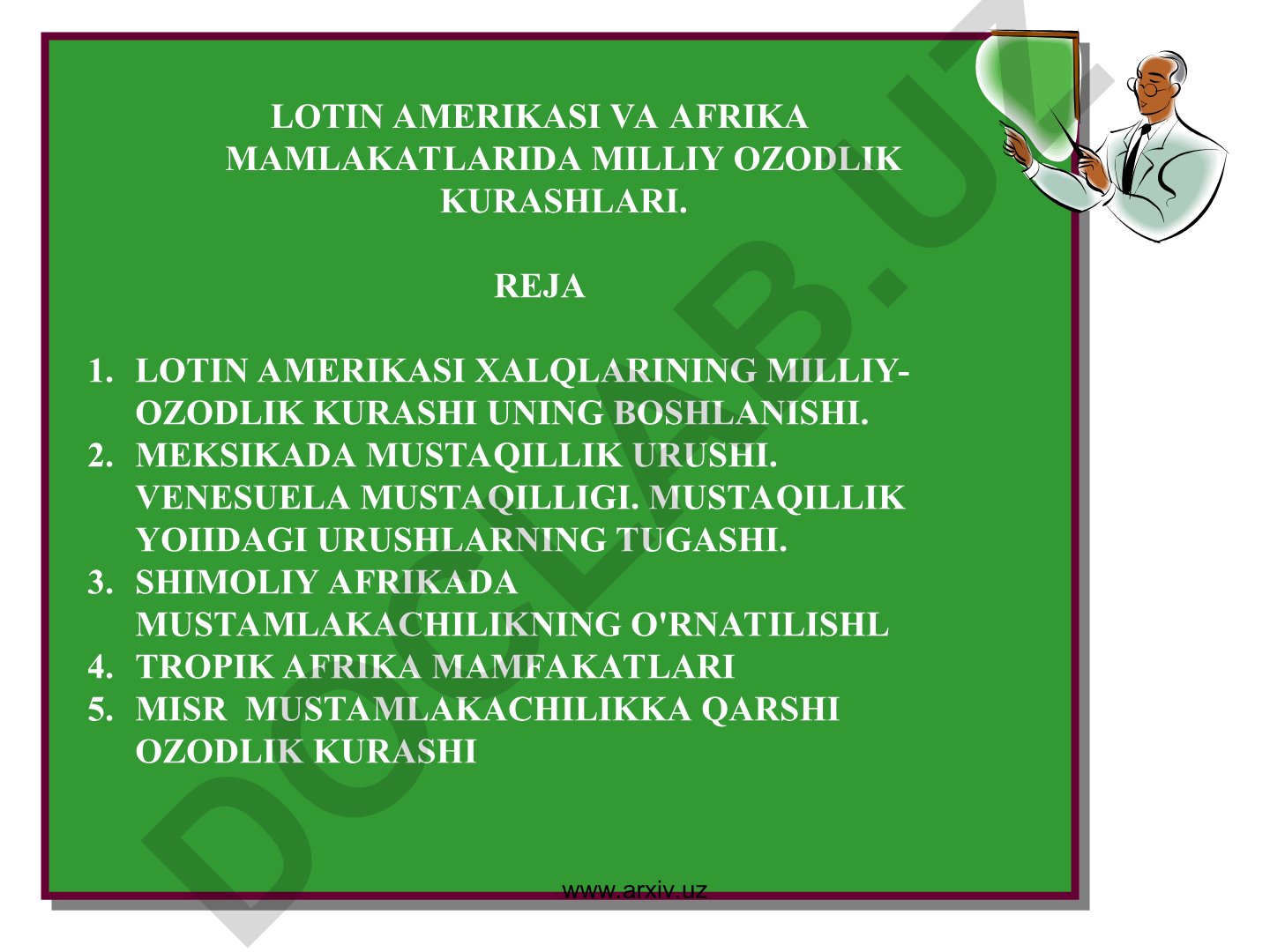 Lotin Amerikasi va Afrika mamlakatlarida milliy ozodlik kurashlari