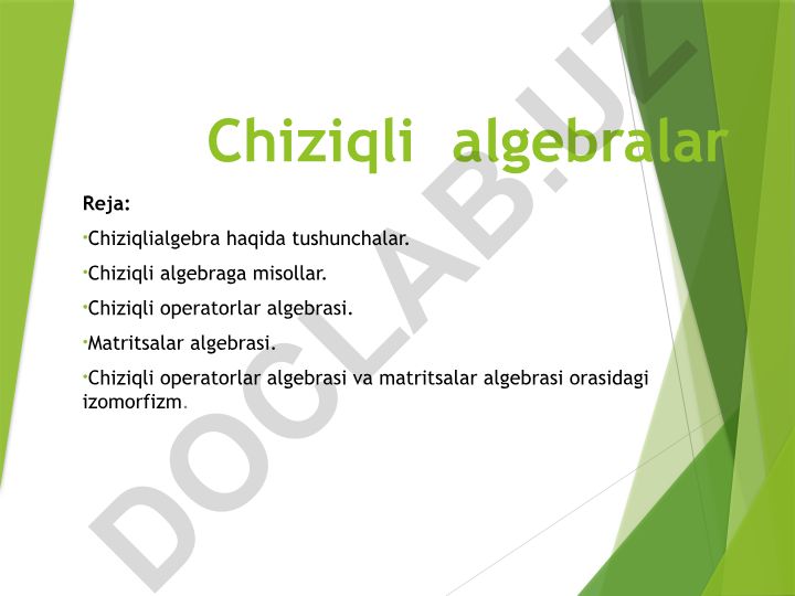Chiziqli algebralar