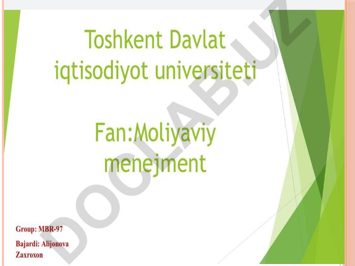 Moliyaviy menejmentning iqtisodiy mohiyati