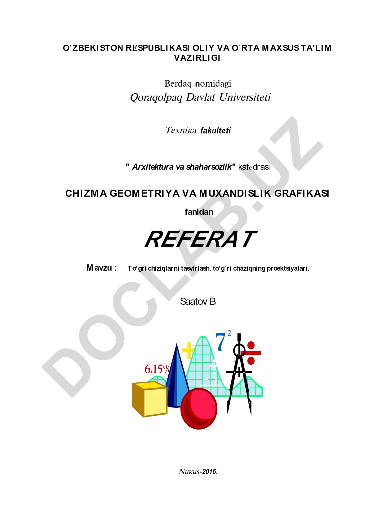 To'gri chiziqlarni tasvirlash. To'g'ri chiziqning proektsiyalari