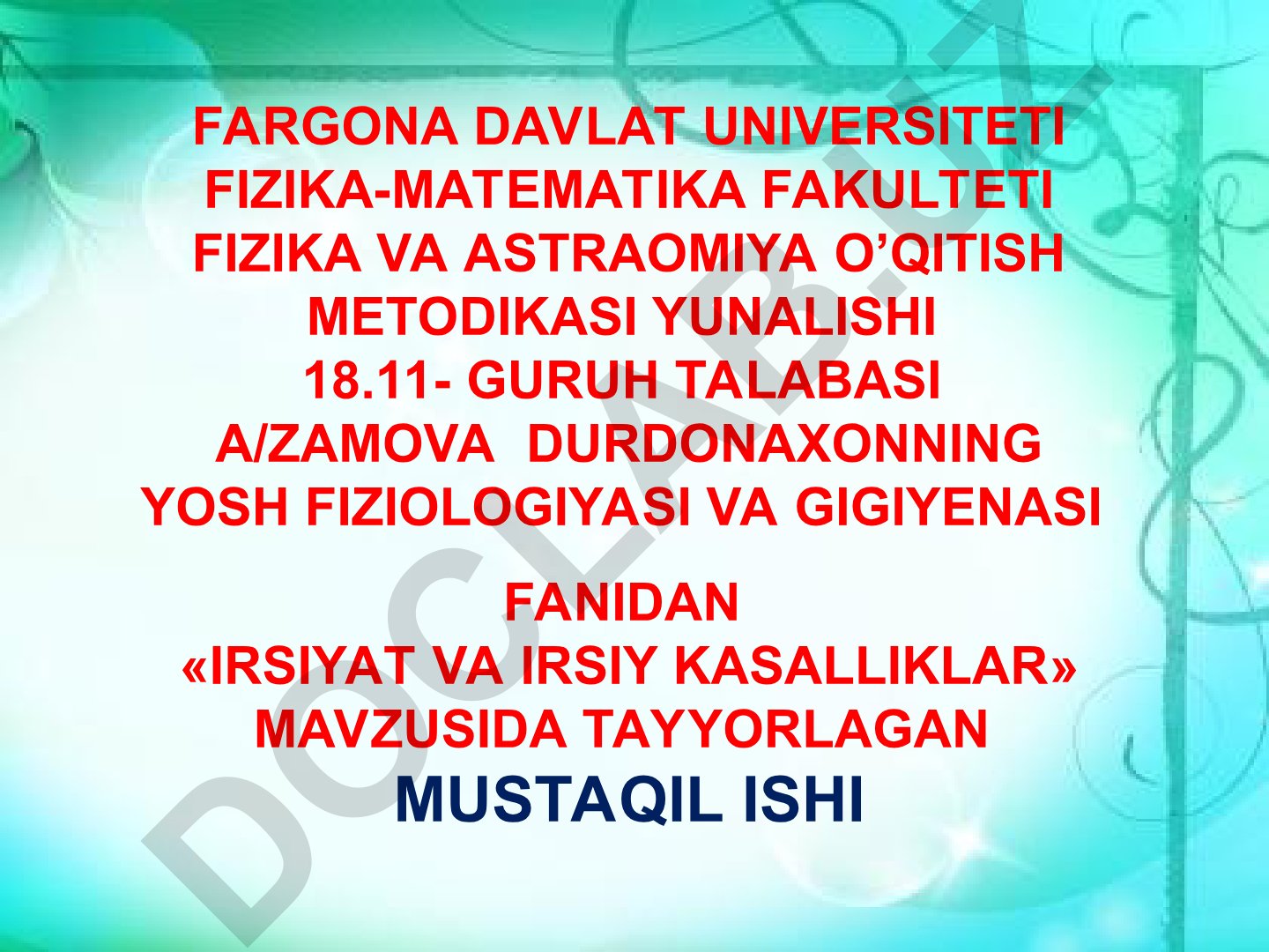 Irsiyat va irsiy kasalliklar