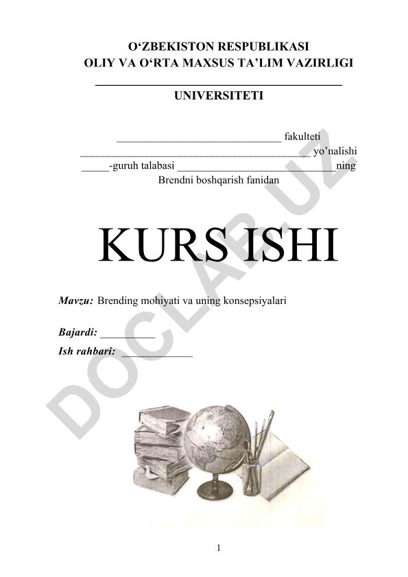 Brending mohiyati va uning konsepsiyalari