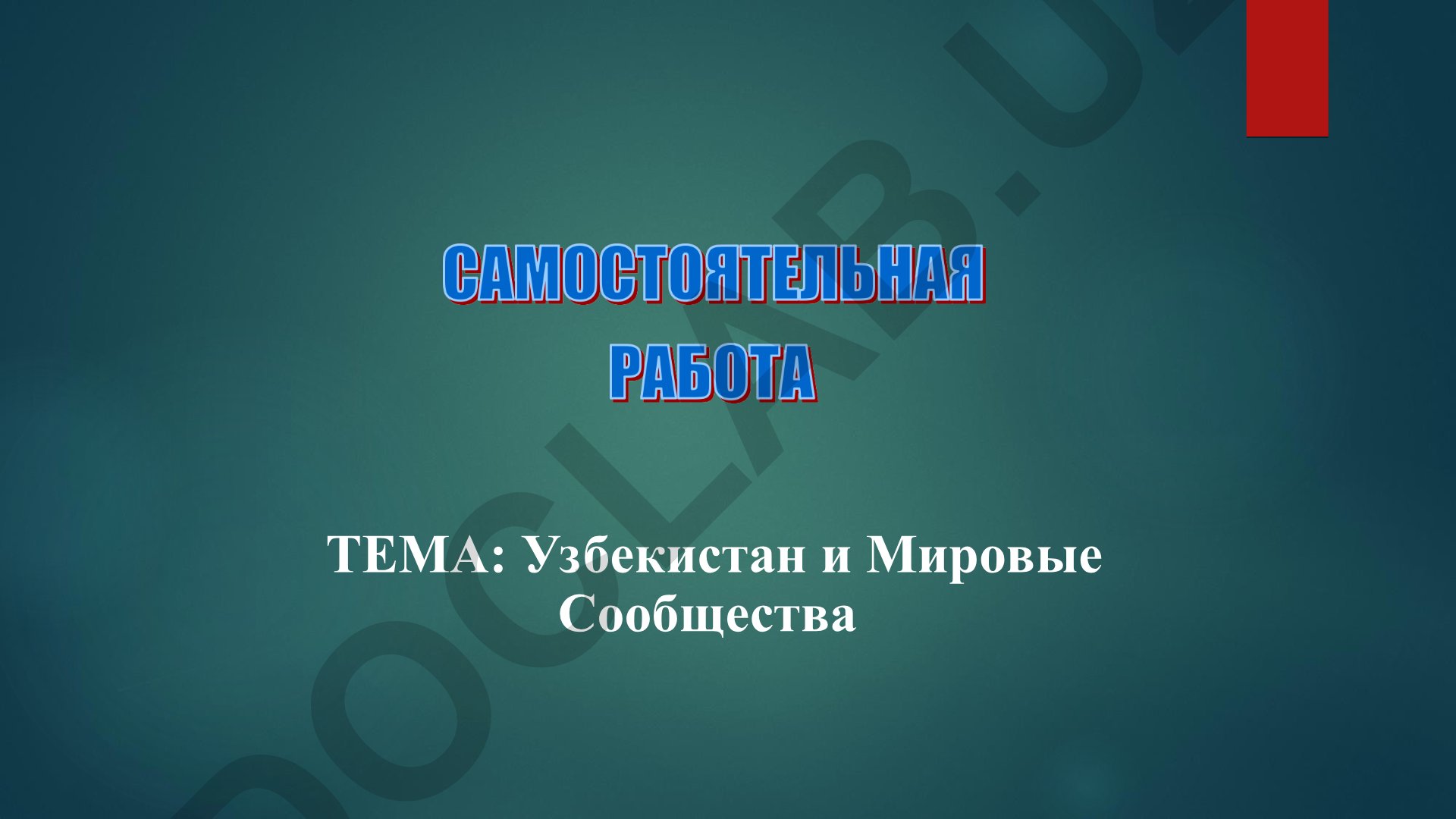 Узбекистан и Мировые Сообщества